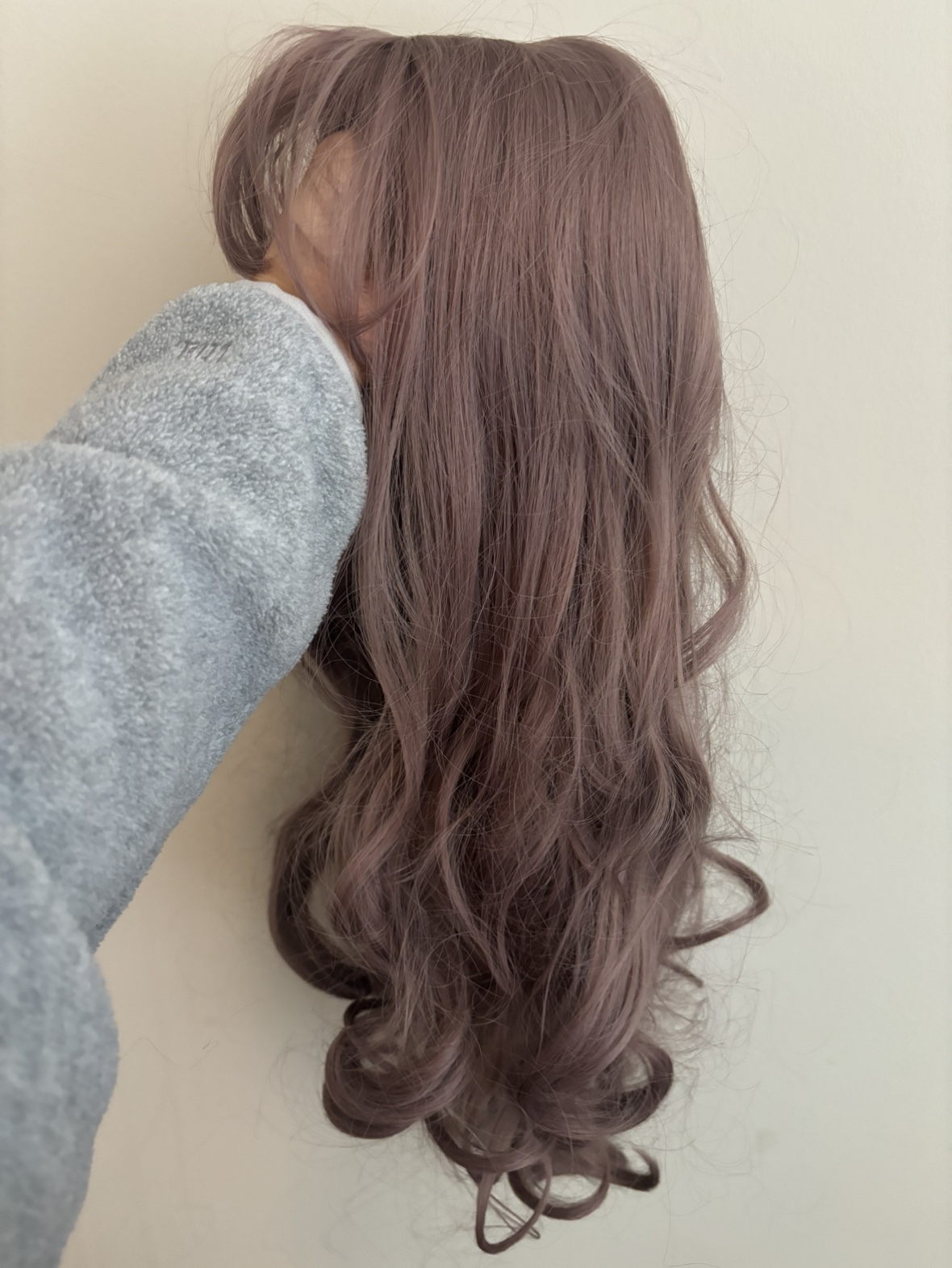 Ash Pink Synthetic Wig with Bangs - photo 5