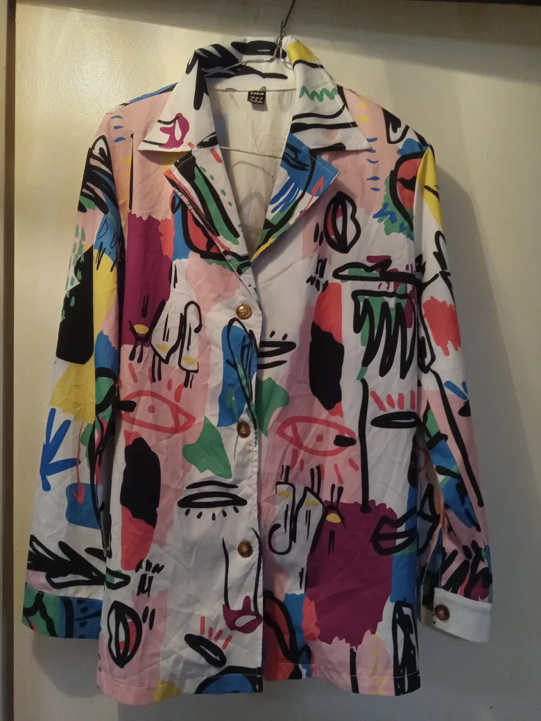 Abstract Print Button Up Shirt image indicator(2)