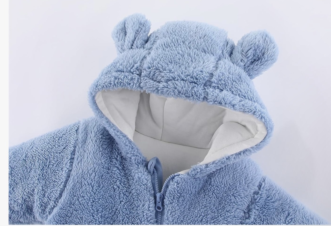 Baby Blue Fleece Snowsuit - photo 4