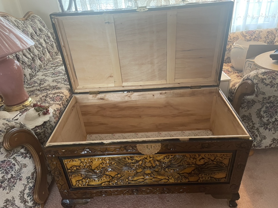 Carved Wooden Chest - photo 2