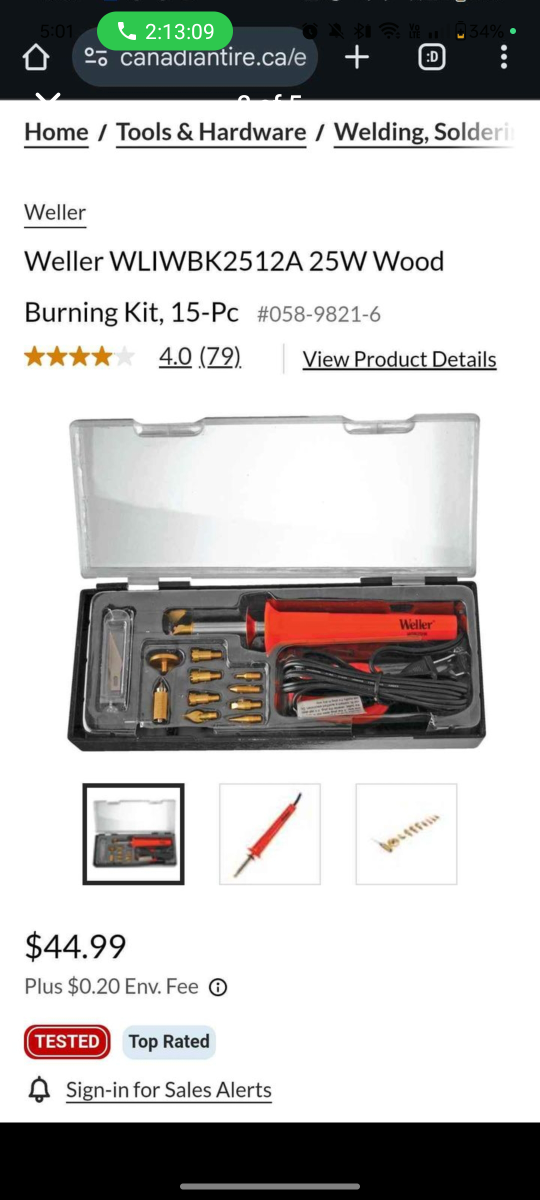 Weller Wood Burning Kit 15 piece kit