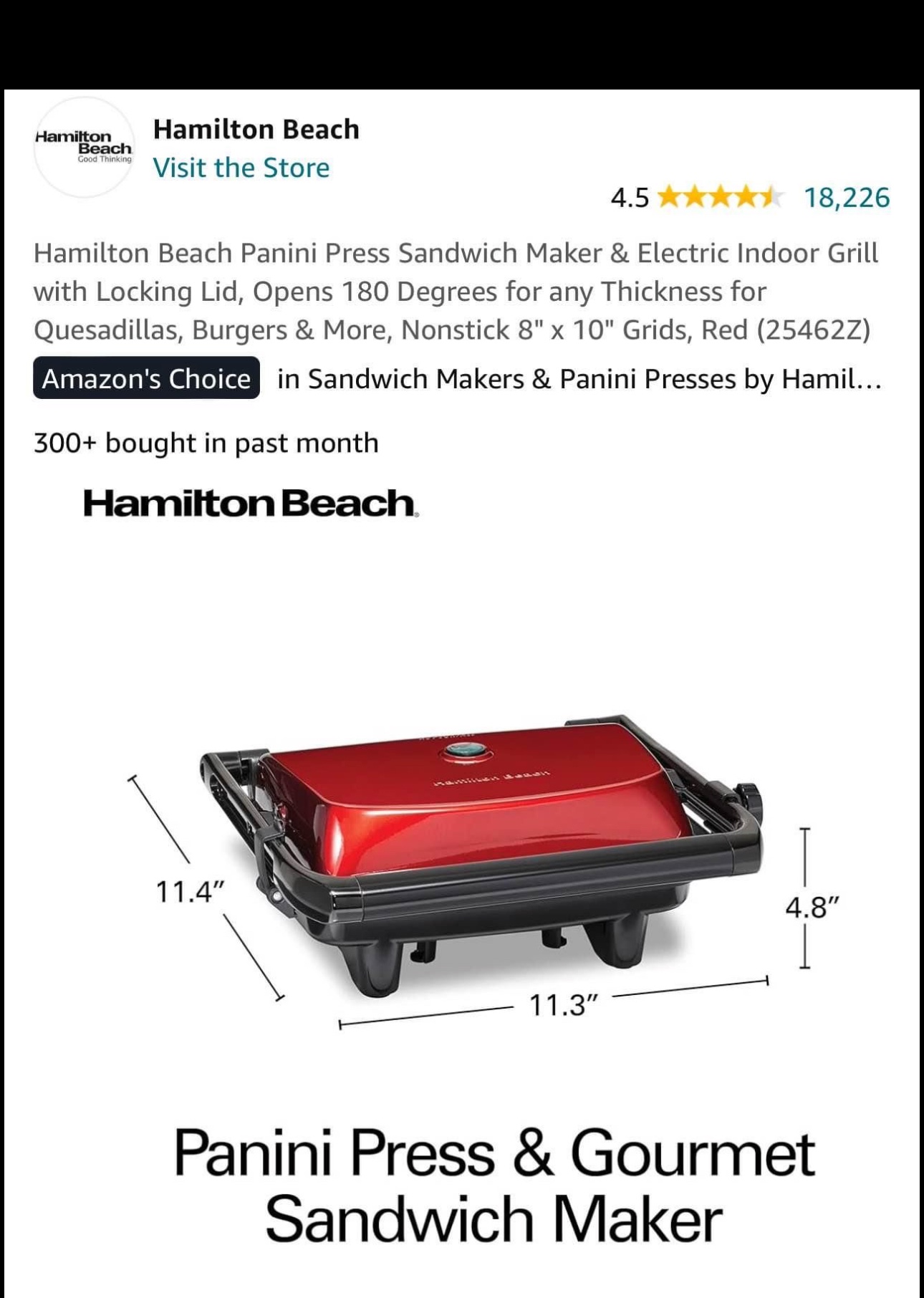 Hamilton Beach Panini Press - photo 4