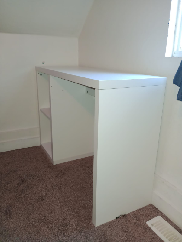 IKEA White Desk with Shelf - photo 3