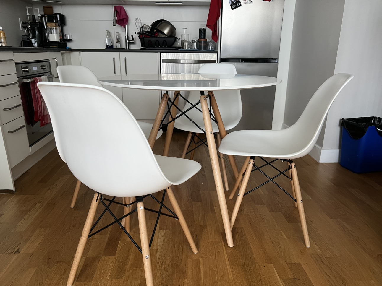 White Dining Table Set with 4 Chairs - photo 2