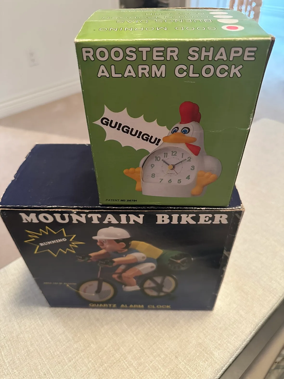 Rooster and Mountain Biker Alarm Clocks thumbnail