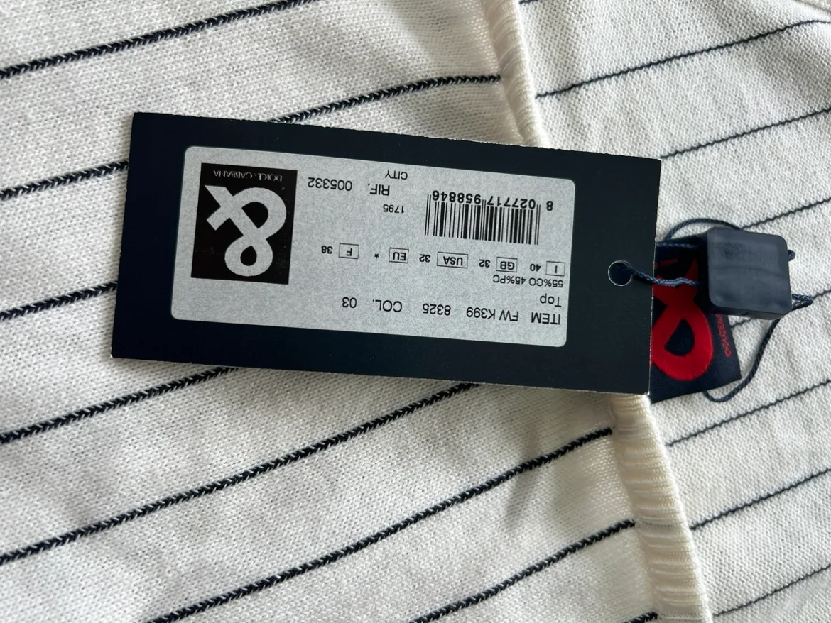 Dolce & Gabbana White Striped Sleeveless Sweater image indicator(7)