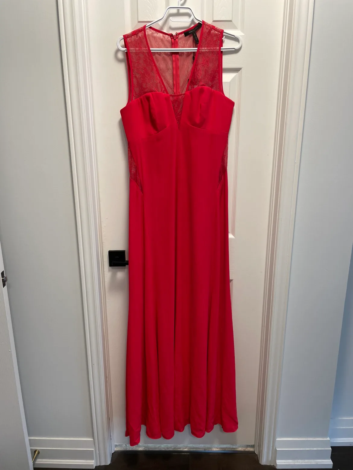 Bcbg Maxazria Red Lace Dress Size 12 thumbnail