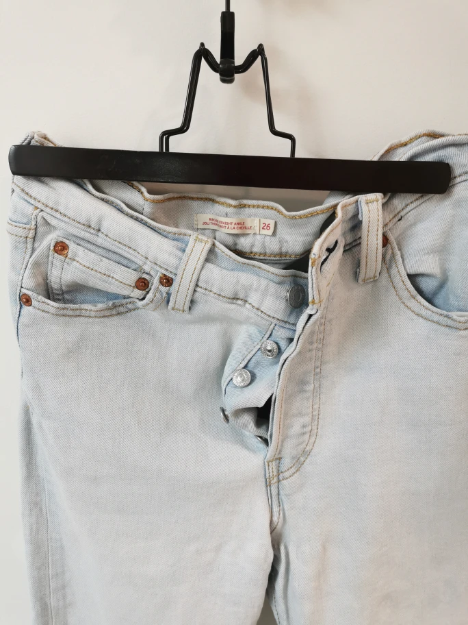Levi's Ribcage Straight Ankle Blue/White washed Jeans Size 26, - photo 4
