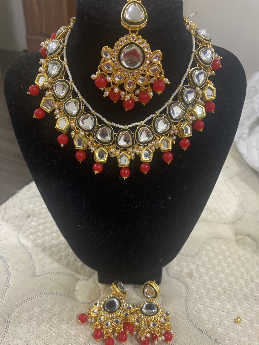 Necklace Set Kundan ( New) 2 colours available - photo 2