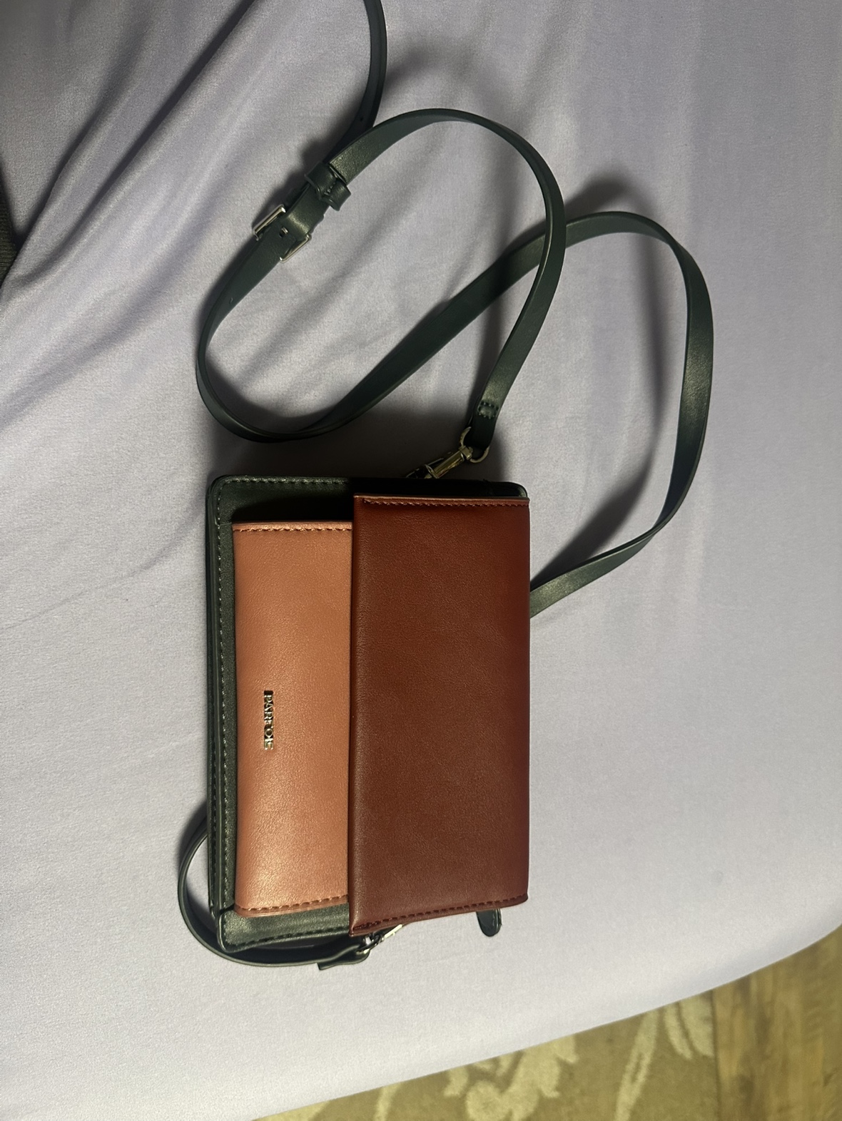 Parfois green, red, and pink crossbody bag