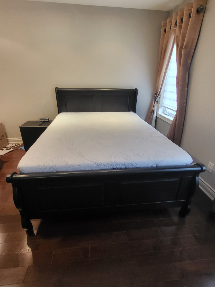 Black Sleigh Bed Frame and matres - photo 2