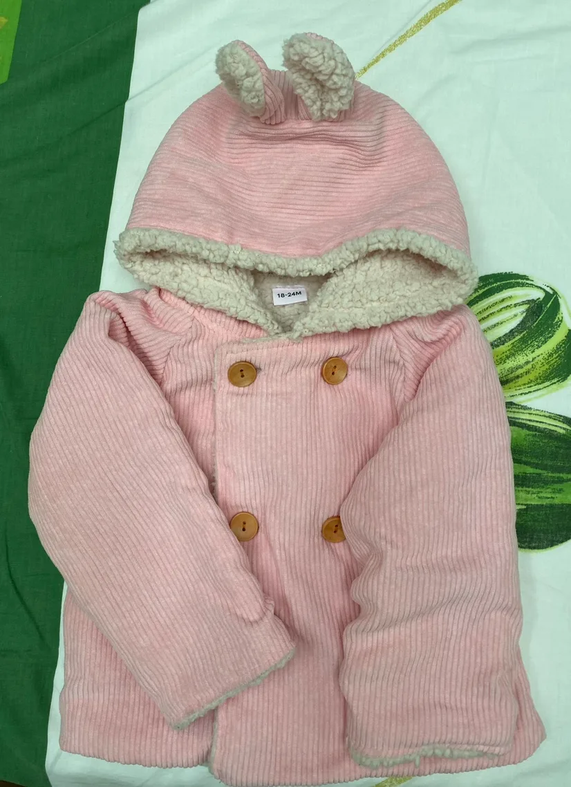 Baby Girl Pink Jacket with Ears thumbnail