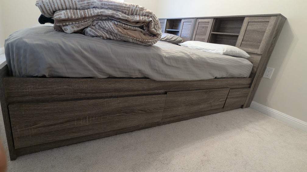 Two Single Bed Frames With Storage And Mattress - photo 4
