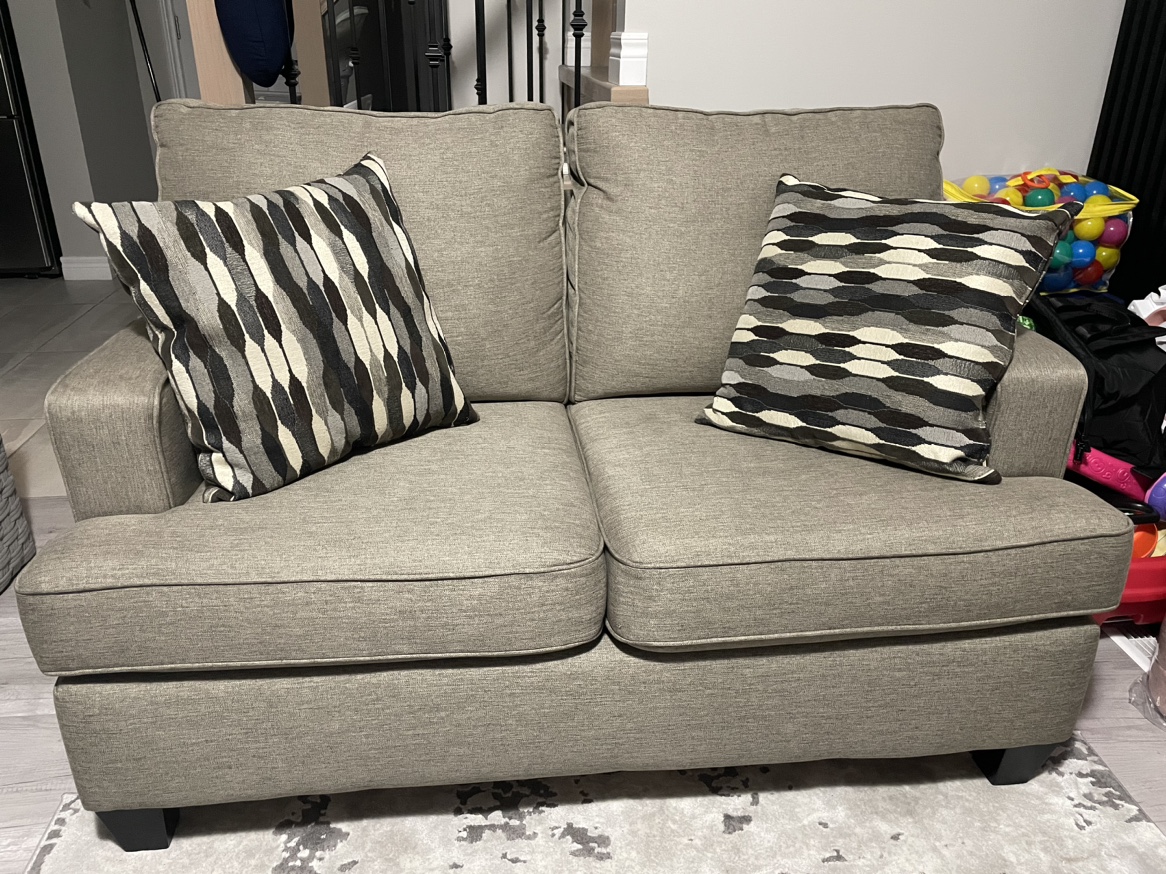 Grey Sofa -3 seater and two seater Set with pillows - photo 2