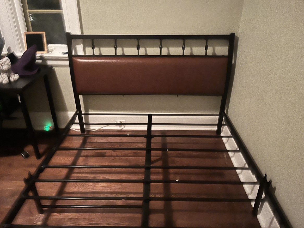 Queen Sized Metal Bed Frame with Headboard - photo 3