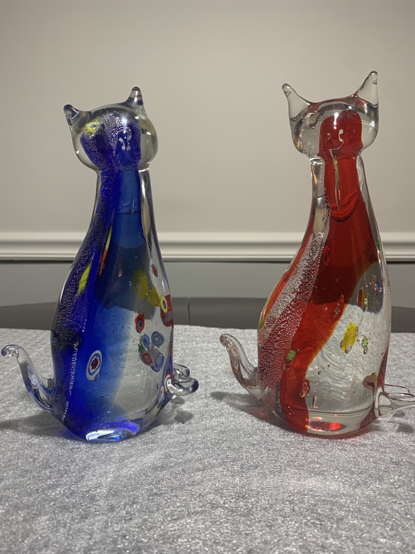 Glass Cat Figurines