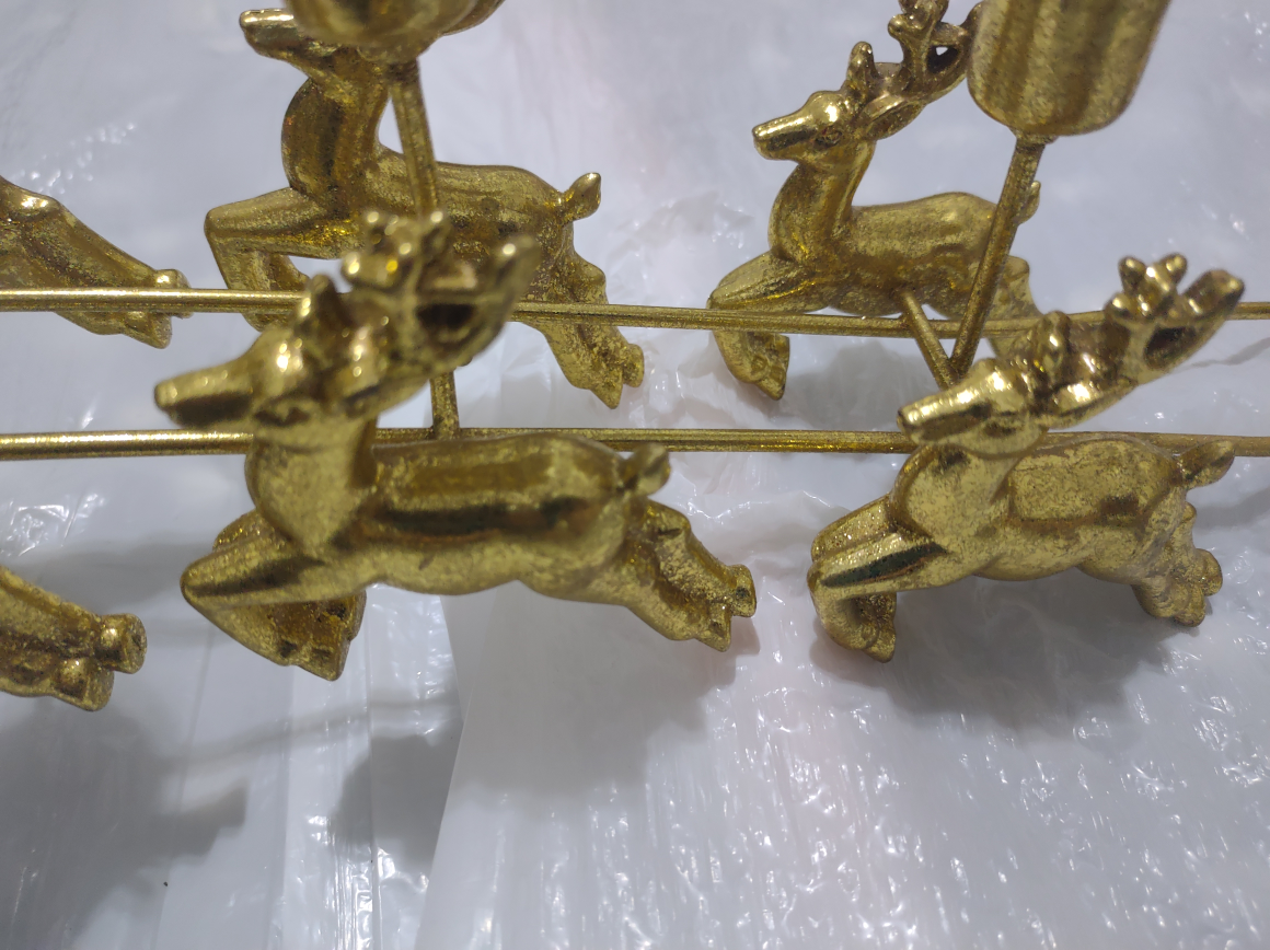Gold Santa and Reindeer Candle Holder - photo 3