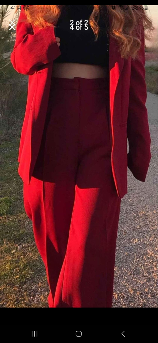 Burgundy Red Blazer and Pants Set