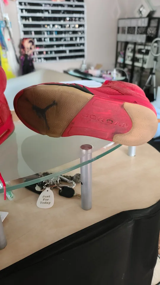 Size 12 men's suade Jordan 5 pair of shoes image indicator(2)