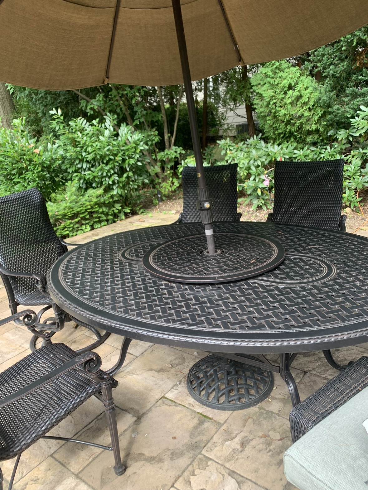 7-Piece Outdoor Patio Dining Set with Umbrella Hole