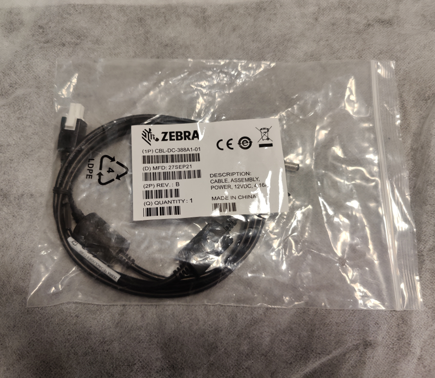 Zebra Power Cable 12VDC, 4.16A