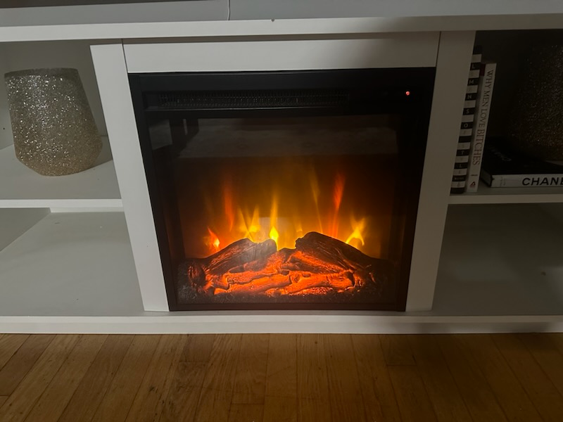 White Electric Fireplace TV Stand - photo 2