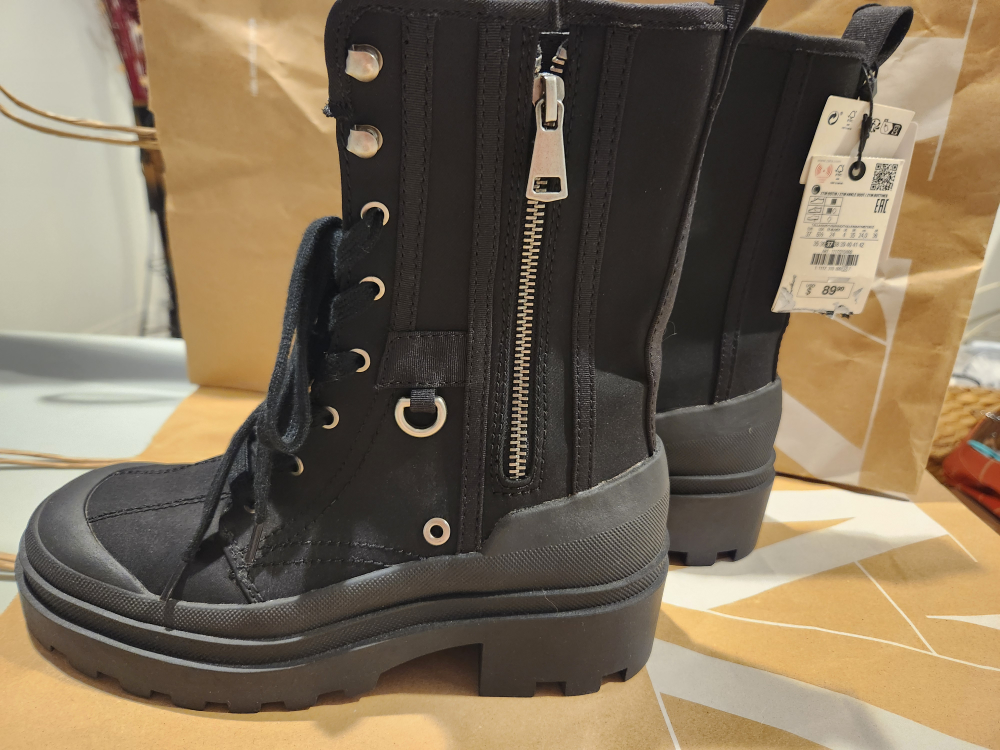 Zara Black Zippered Ankle Boots (37) - photo 2
