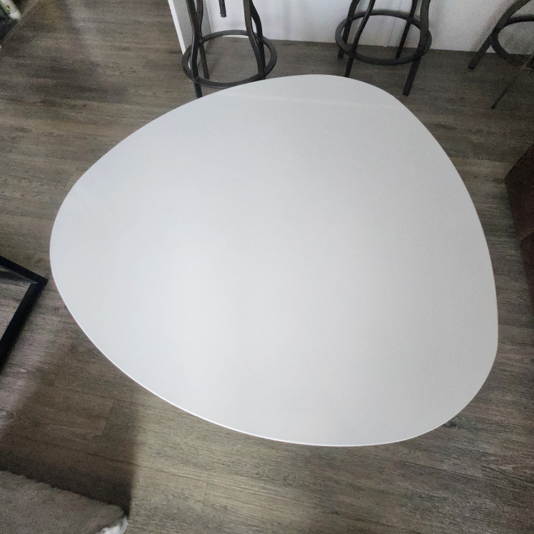 White Oval Coffee Table with Wooden Legs Structube - photo 4
