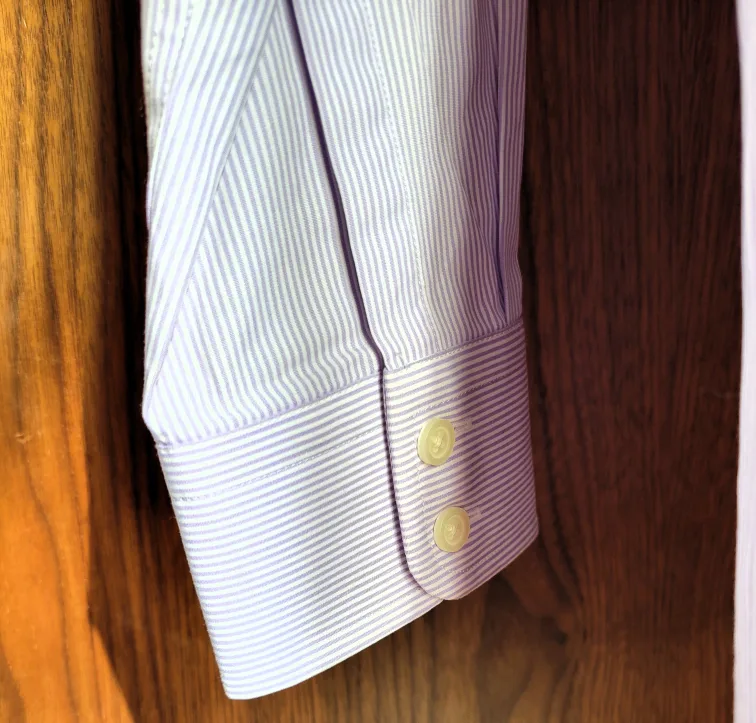 Charles Tyrwhitt Men's Lilac Striped Oxford Shirt Slim Fit 15/34 image indicator(7)