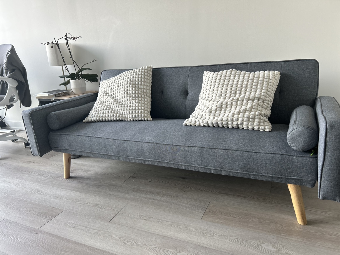 Grey Futon Sofa bed pick up only - photo 3