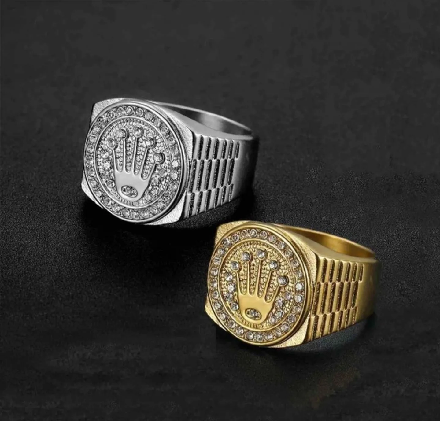 Men's Gold Crown Ring and the last supper ring image indicator(2)