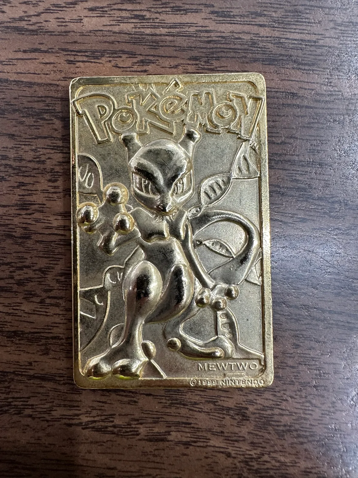 1999 Gold Mewtwo Pokemon Card (Burger King Promo) thumbnail