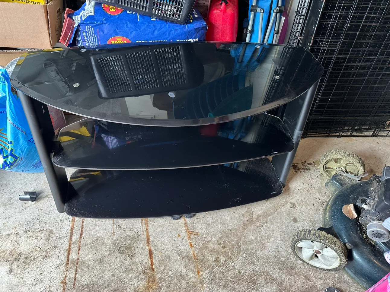 Black Glass TV Stand thumbnail