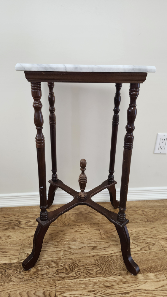 Vintage Marble Top Side Table - photo 2