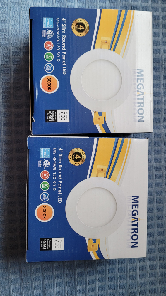 Potlights - new in box - 4" Slim Round Panel LED Light 3000K
