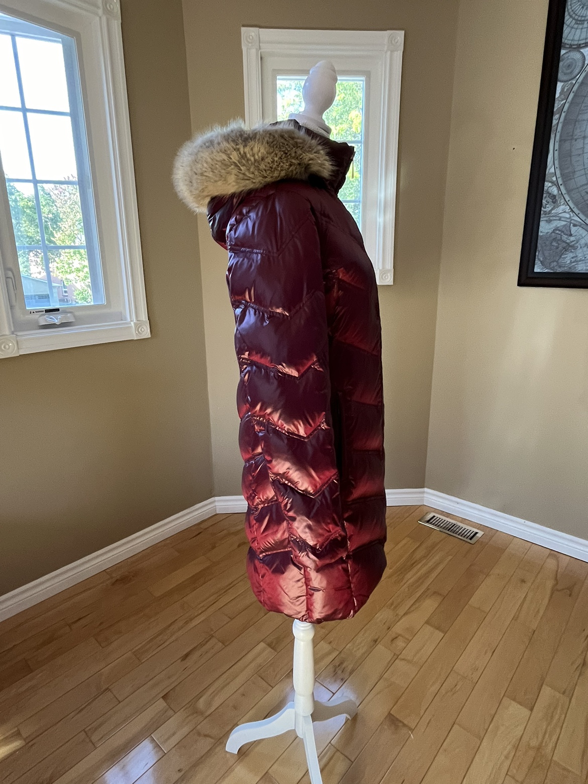 Michael Kors faux fur trim hooded puffer coat - Burgundy - photo 3