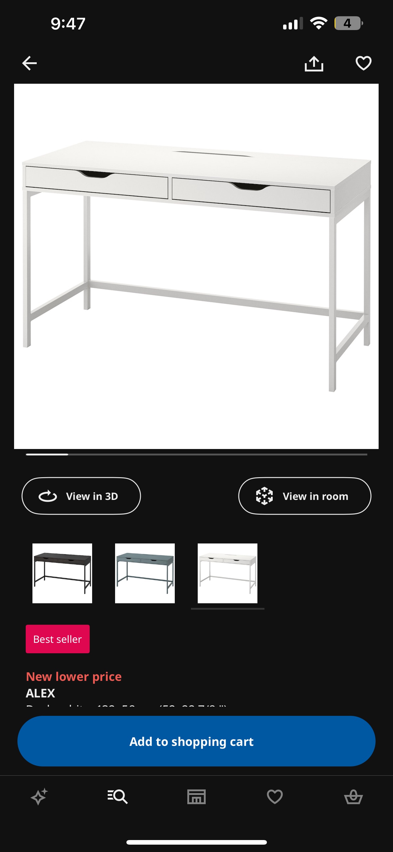 IKEA ALEX Desk in White - photo 2