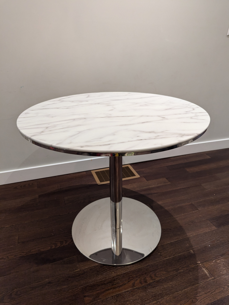 ELTE Round White Marble Table