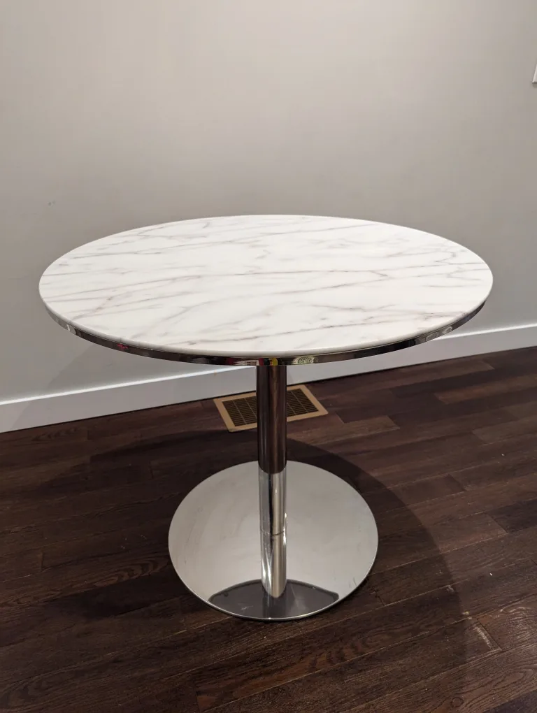 ELTE Round White Marble Table thumbnail