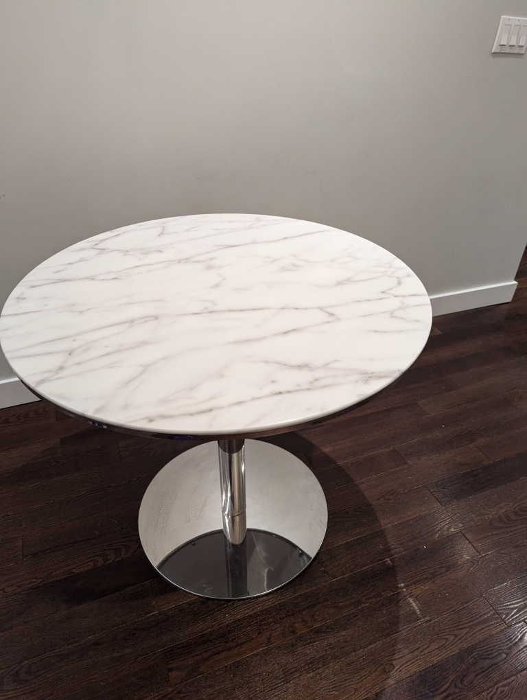 ELTE Round White Marble Table - photo 2