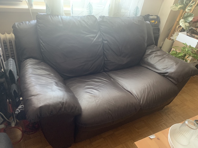 Brown Leather Love Seat