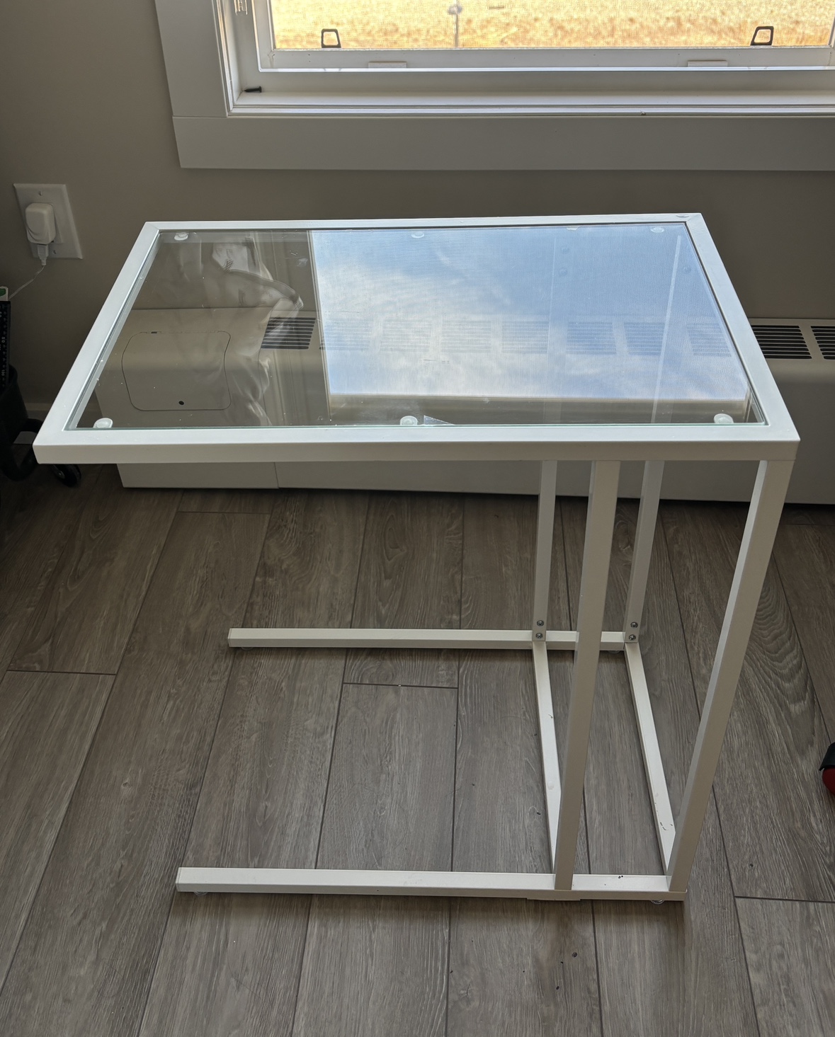 Glass side table/ laptop table