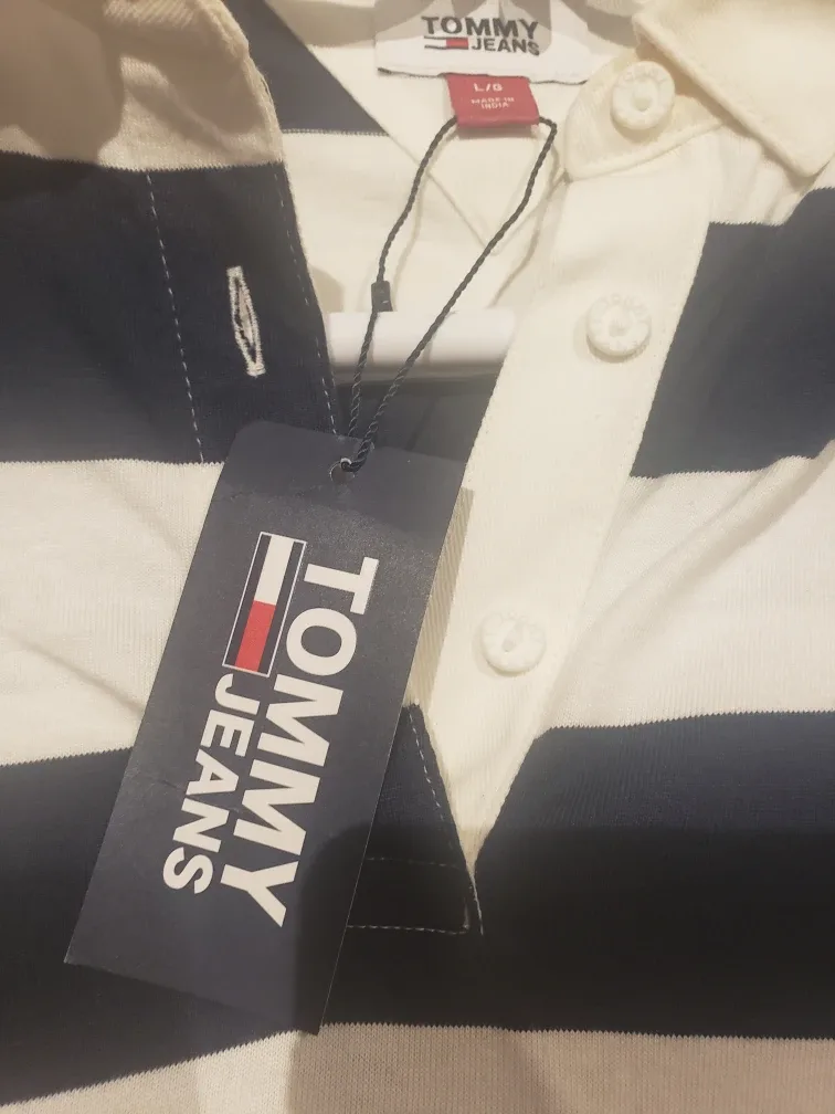 Tommy Jeans Striped Long Sleeve Polo image indicator(4)