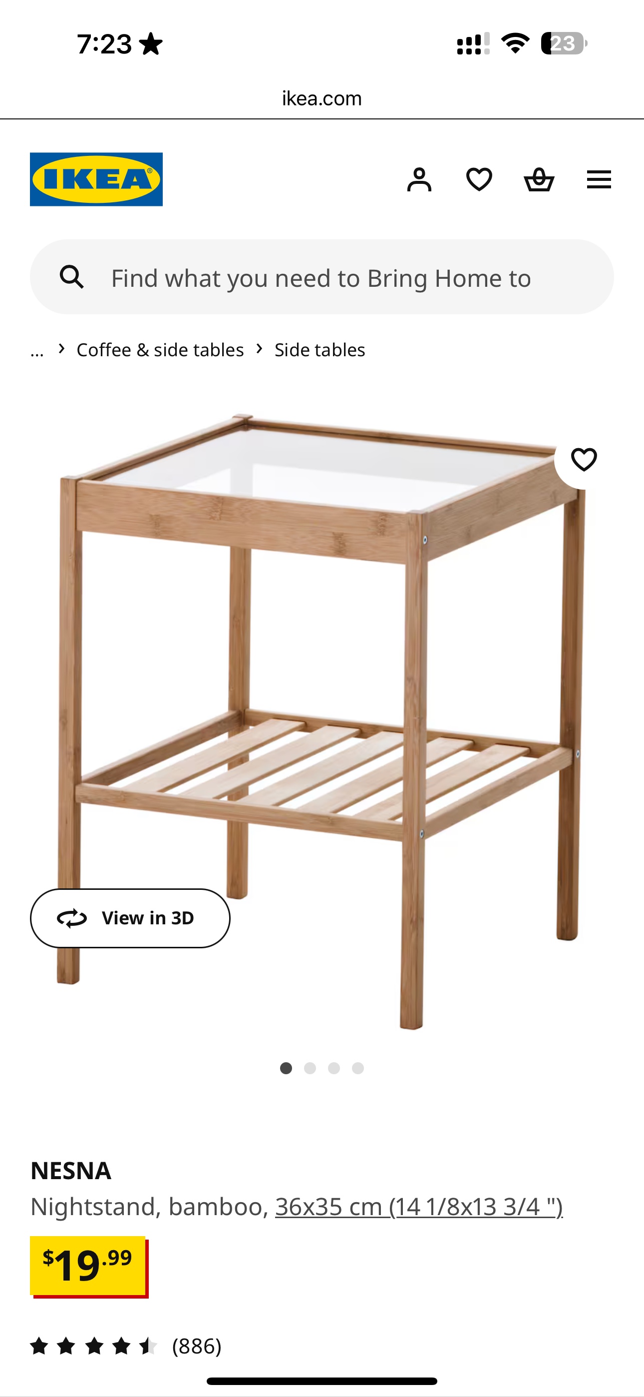 IKEA NESNA Nightstand Bamboo - photo 2