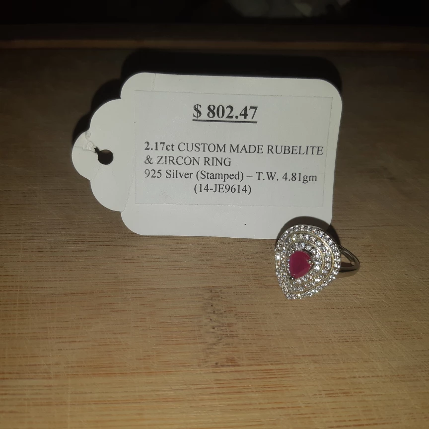 2.17ct Custom Made Rubellite & Zircon Ring