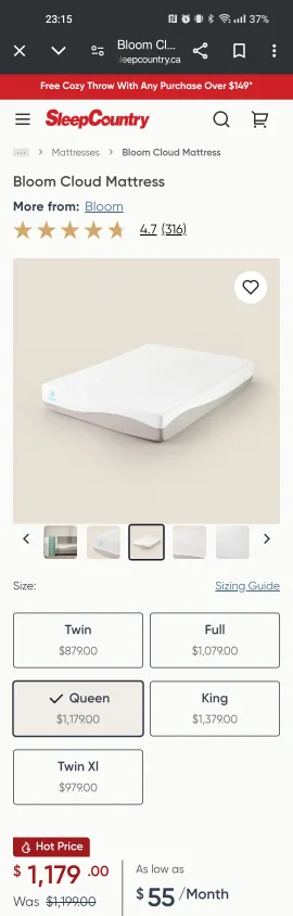 Bloom Cloud Mattress Queen thumbnail