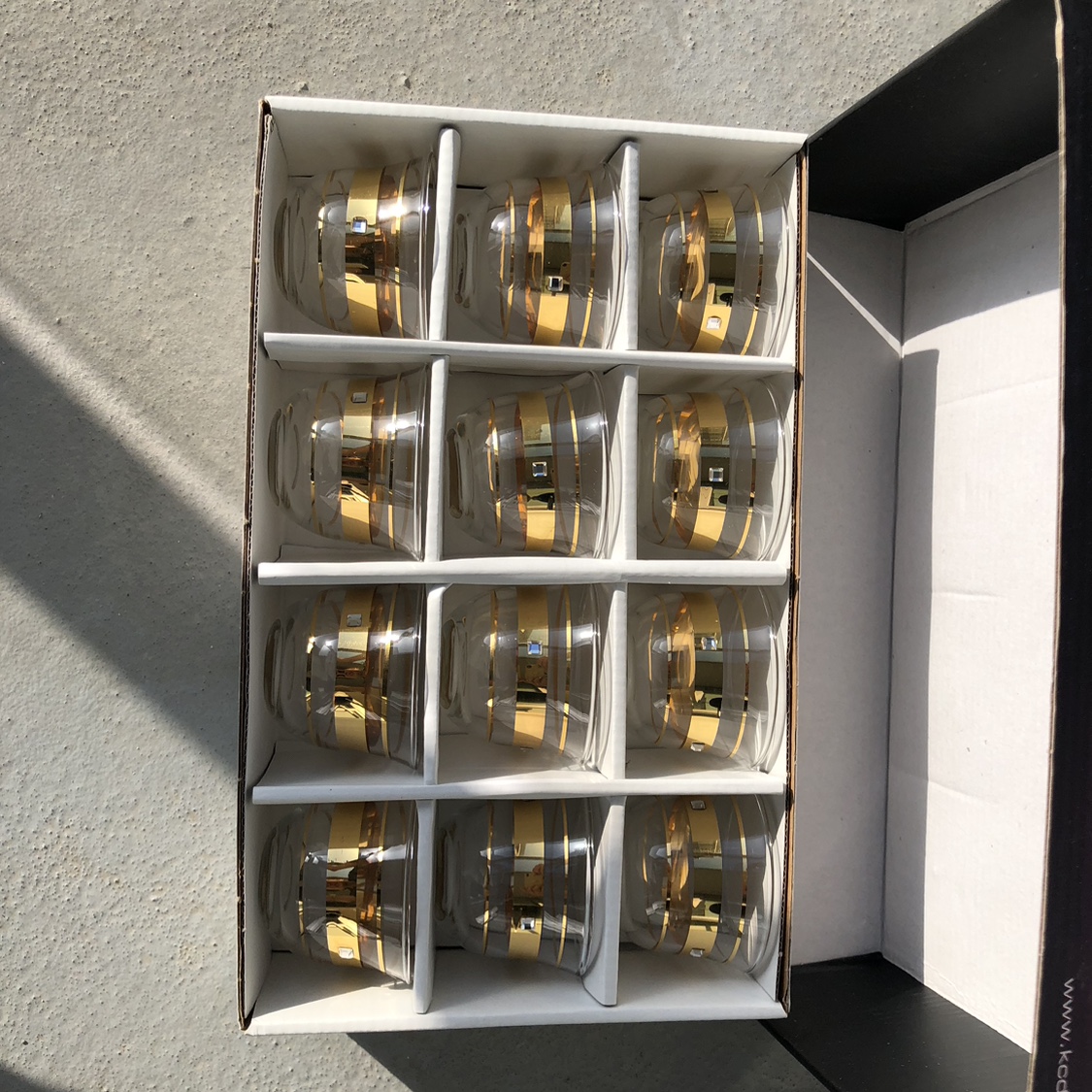 Set of 12 gold Trimmed glass for Arabic coffee