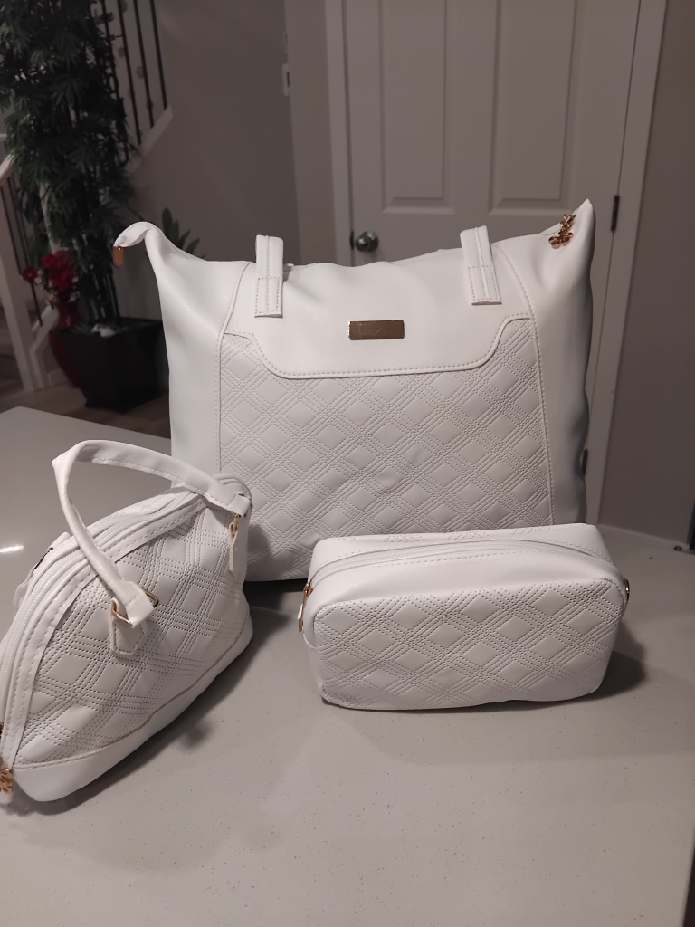 Elegant big capacity quilted tote bag set - photo 3