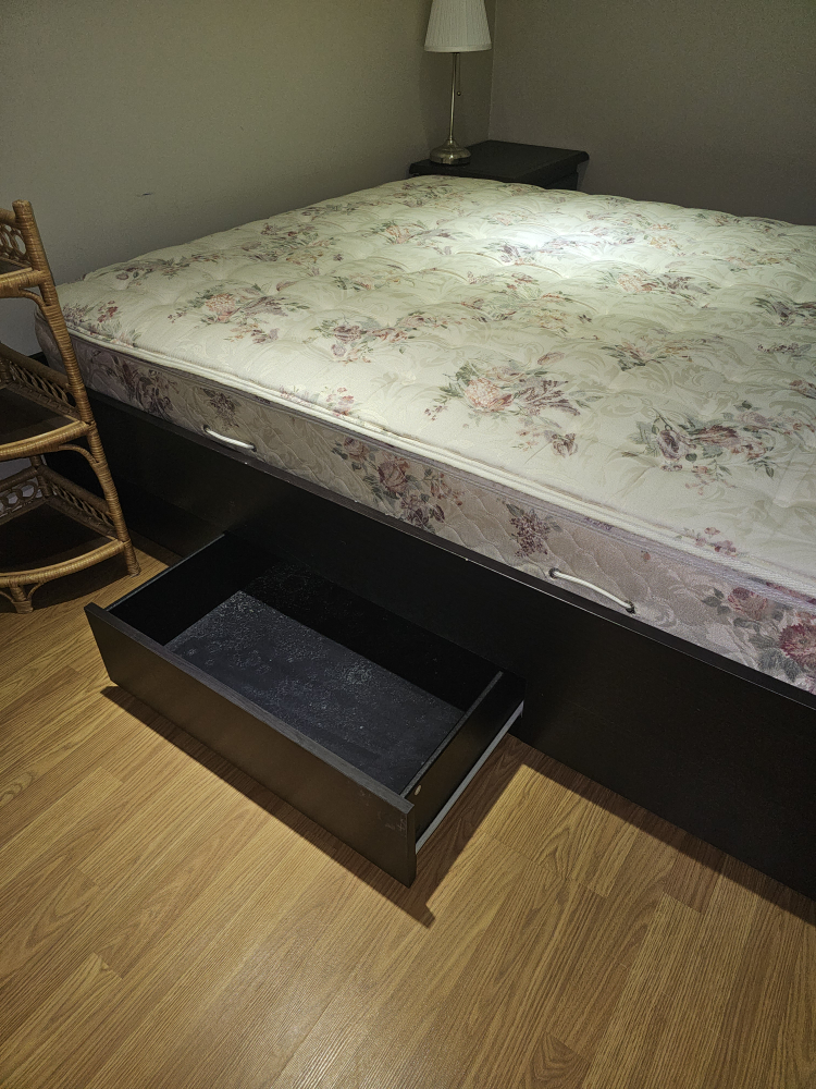 Double Bed with Storage and Nightstand