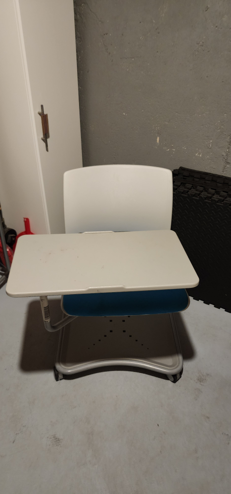 Grey and Blue Rolling Desk Chair - photo 3